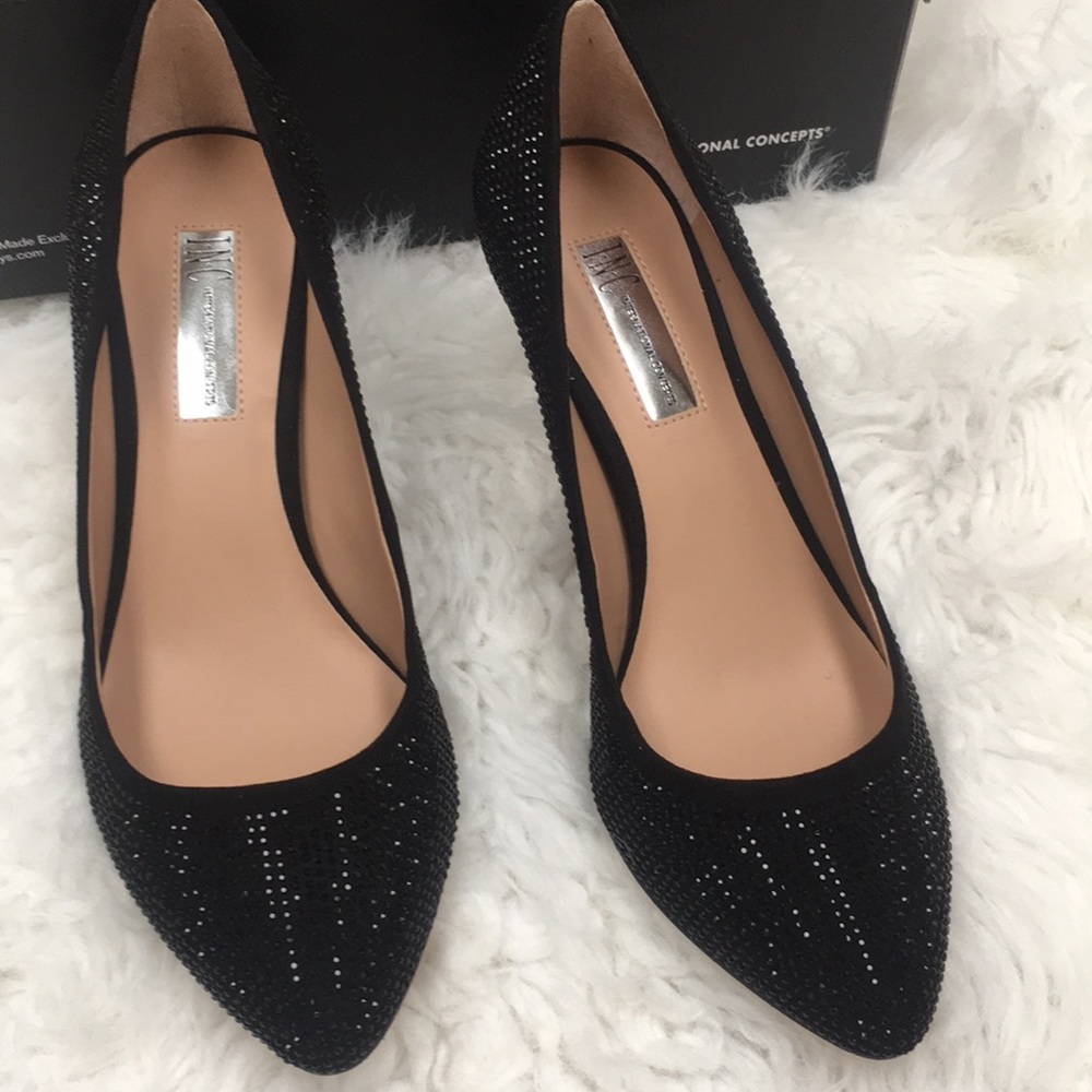 Black Swarovski Crystal Heels new in box